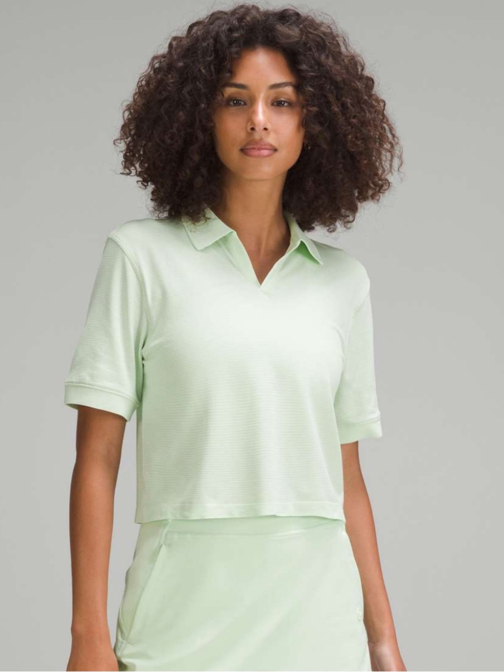 lululemon athletica Light Green Polo Crop Top